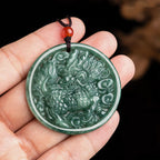 Fortune Jewel Natural Jade Kirin Abundance String Necklace Pendant