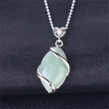 Fortune Jewel Marquise Pattern Natural Crystal Stone Charm Necklace Pendant