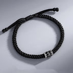 Fortune Jewel 925 Sterling Silver Om Mani Padme Hum Peace Braided Bracelet