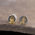 Buddha Stones 925 Sterling Silver Namaste Equality Stud Earrings