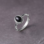 Fortune Jewel 925 Sterling Silver Black Onyx Fortune Ring
