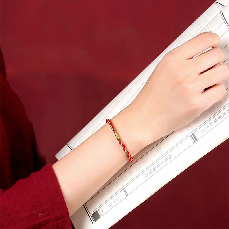 Fortune Jewel Handmade Chinese Zodiac Rabbit Rooster Rat Horse Dragon Protection Braid String Bracelet