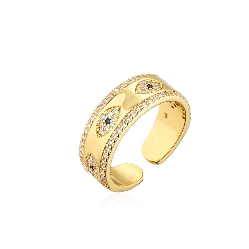 Fortune Jewel Evil Eye Luck Blessing Copper Alloy Ring