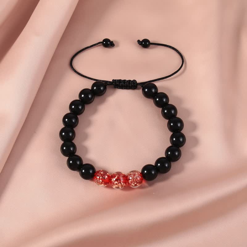 Fortune Jewel Black Obsidian Luminous Glowstone Strength Bracelet