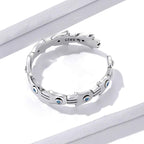 Fortune Jewel 925 Sterling Silver Hamsa Symbol Zircon Adjustable Ring