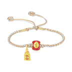 Fortune Jewel 925 Sterling Silver Handmade Auspicious Chinese Character Blessing Braided String Bracelet