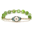 Buddha Stones "May Light and Protection Be With You" Peridot Bracelet Includes Gift Message Card Fortune Jewel