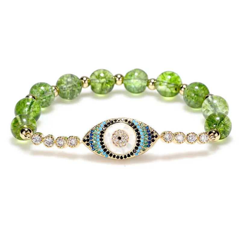 Buddha Stones "May Light and Protection Be With You" Peridot Bracelet Includes Gift Message Card Fortune Jewel