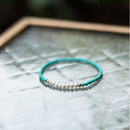 Fortune Jewel 925 Sterling Silver Natural Turquoise Pearl Beaded Bracelet