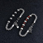 Fortune Jewel Black Onyx Tiger Eye Bead Courage Bracelet