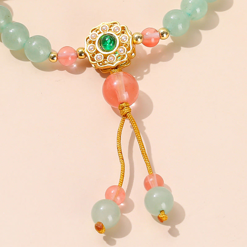 Fortune Jewel Green Aventurine Luck Bead Tassel Bracelet