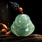 Fortune Jewel Laughing Buddha Jade Abundance String Necklace Pendant Fortune Jewel