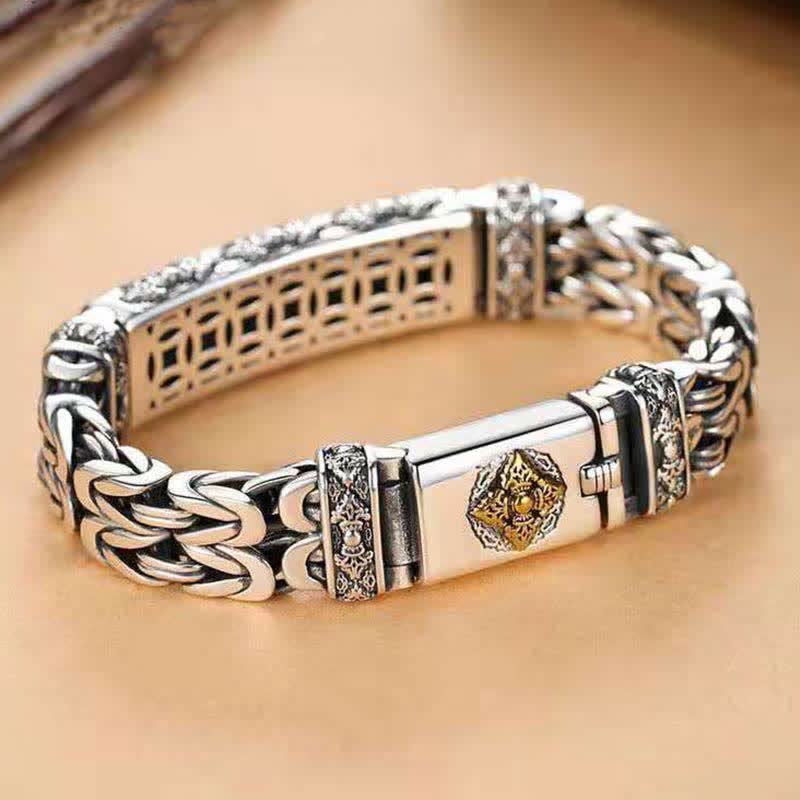 Fortune Jewel Vajra Dorje Twisted Braided Pattern Copper Balance Bracelet