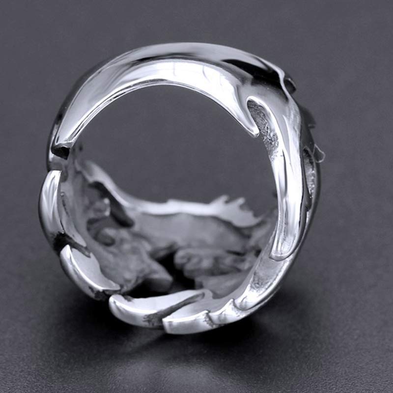 Fortune Jewel Dragon Pattern Protection Strength Adjustable Ring Fortune Jewel