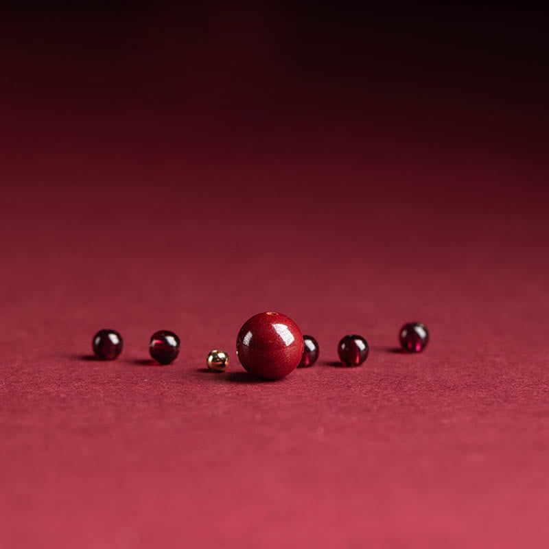 Fortune Jewel Garnet Cinnabar Lucky Bead PiXiu Om Mani Padme Hum Rose Protection Ring