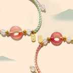 Fortune Jewel Peace And Joy Agate Peace Buckle Auspicious Handmade Braided Bracelet