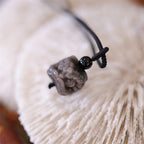 Fortune Jewel Natural Silver Sheen Obsidian Dancing Lion Protection Necklace Pendant