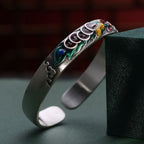 Fortune Jewel Feng Shui Five Emperor Coins Peanut Wealth Bracelet Bangle