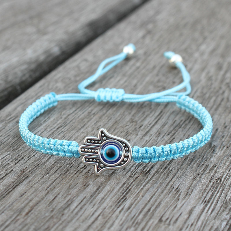 Fortune Jewel Handmade Hamsa Symbol Protection Luck String Bracelet