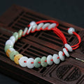 Fortune Jewel Round Jade Lucky Red String Weave Bracelet