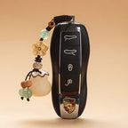 Fortune Jewel Natural Bodhi Seed Money Bag Flower Blessing Prosperity Keychain