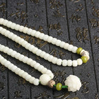 Buddha Stones "Hoping for Serenity and Mindfulness" Bodhi Lotus Mala Includes Gift Message Card Fortune Jewel