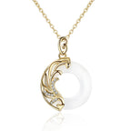 Fortune Jewel Obsidian Chalcedony Meditation Round Pendant Necklace