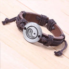 Fortune Jewel Retro Yin Yang Leather Harmony String Bracelet