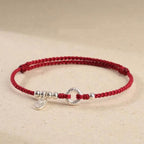 Fortune Jewel 925 Sterling Silver Auspicious Clouds Peace Buckle Safe And Sound Bracelet Anklet