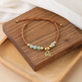 Fortune Jewel Jade Beads Fu Character Blessing Rope Bracelet