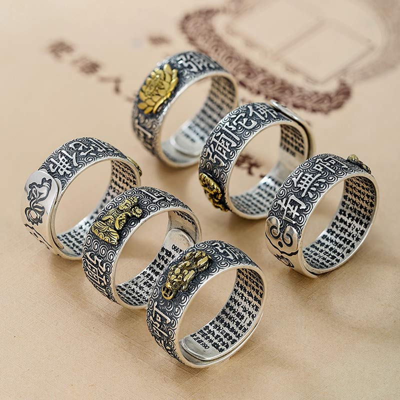 Fortune Jewel Chinese Zodiac Natal Buddha Wealth Luck Adjustable Ring Fortune Jewel