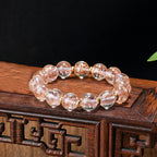 Fortune Jewel Gold Swallowing Beast Family Charm Luminous Fluorescent Liuli Glass Bead Success Bracelet