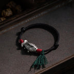 Fortune Jewel 925 Sterling Silver Luck Koi Fish Braided Bracelet