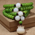 Fortune Jewel Natural Bodhi Seed 108 Beads Mala Wisdom Bracelet