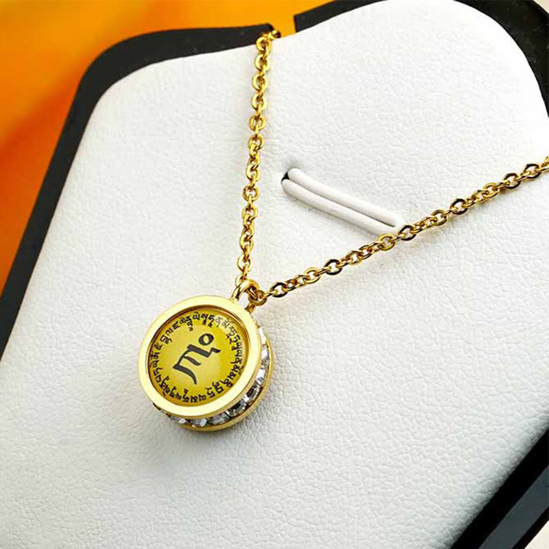 Fortune Jewel Tibetan Yellow God Of Wealth Green Tara Buddha Serenity Titanium Steel Necklace Pendant Fortune Jewel