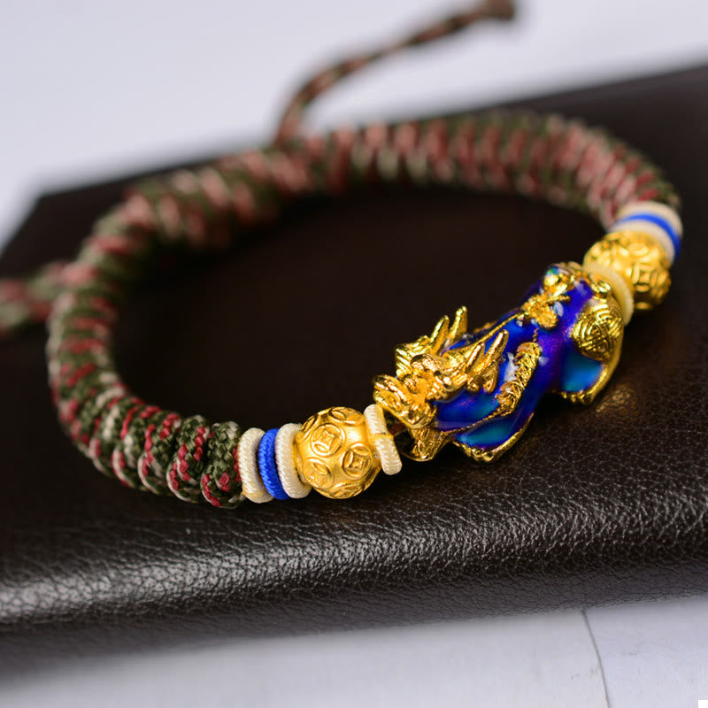 Fortune Jewel Feng Shui PiXiu Color Change Copper Coin Beads Wealth String Bracelet