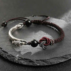 Fortune Jewel 925 Sterling Silver Auspicious Dragon Success Handcrafted Braided Bracelet