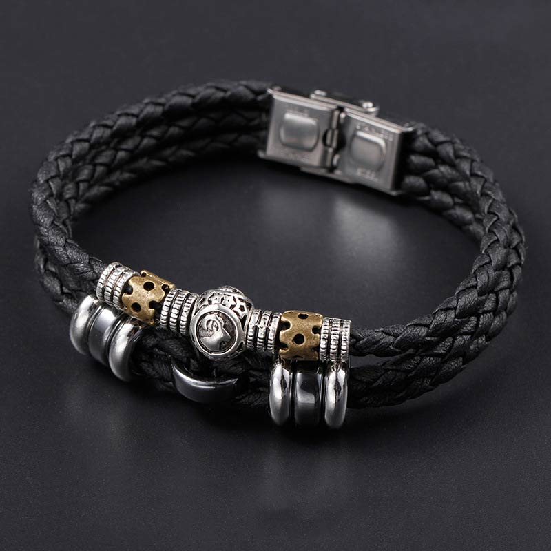 Fortune Jewel 12 Constellations of the Zodiac Hematite Protection Bracelet