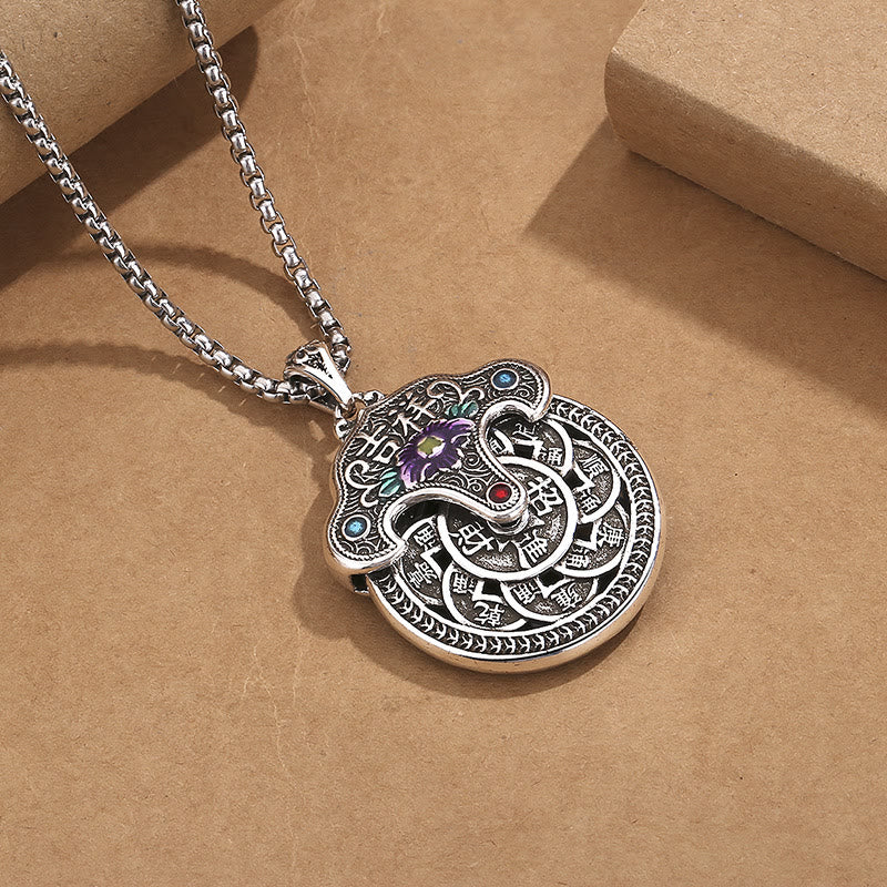 Fortune Jewel Peony Flower Copper Coins Wealth Necklace Pendant