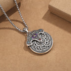 Fortune Jewel Peony Flower Copper Coins Wealth Necklace Pendant