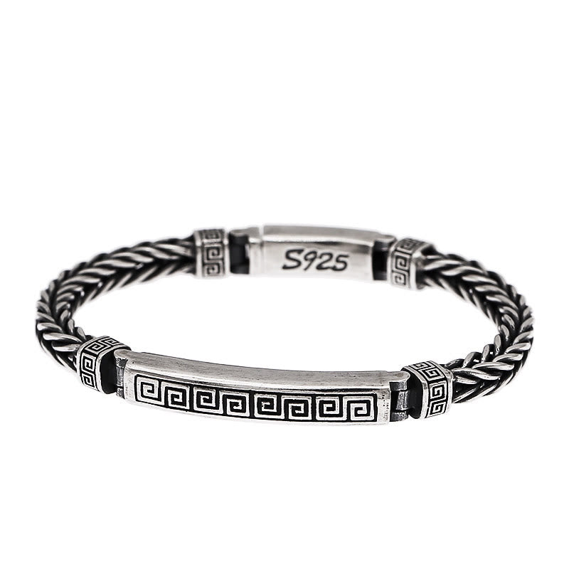 Fortune Jewel Swastika Pattern Engraved Luck Bracelet