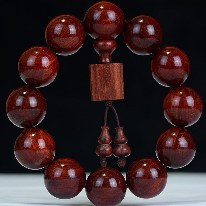 Fortune Jewel Tibetan Small Leaf Red Sandalwood Relaxation Bracelet