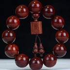 Fortune Jewel Tibetan Small Leaf Red Sandalwood Relaxation Bracelet