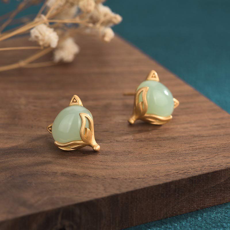 Fortune Jewel FengShui Jade Luck Earrings