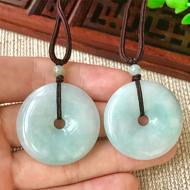 Fortune Jewel Round Jade String Luck Necklace Pendant