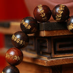 Buddha Stones Tibetan Rosewood Heart Sutra Engraved Cure Bracelet