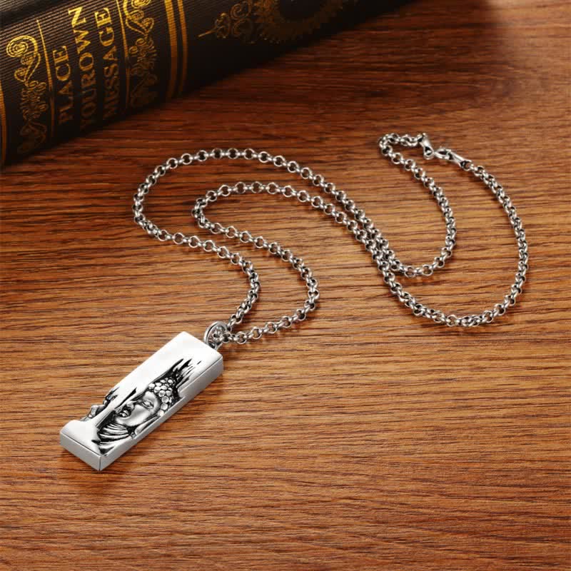 Fortune Jewel Tathagata Buddha Strength Protection Amulet Lucky Vintage Style Pendant Necklace Fortune Jewel