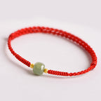 Fortune Jewel Handmade Jade Lucky Bead Prosperity Braided Bracelet