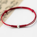 Fortune Jewel 925 Sterling Silver Luck Bead Protection Red String Braided Bracelet