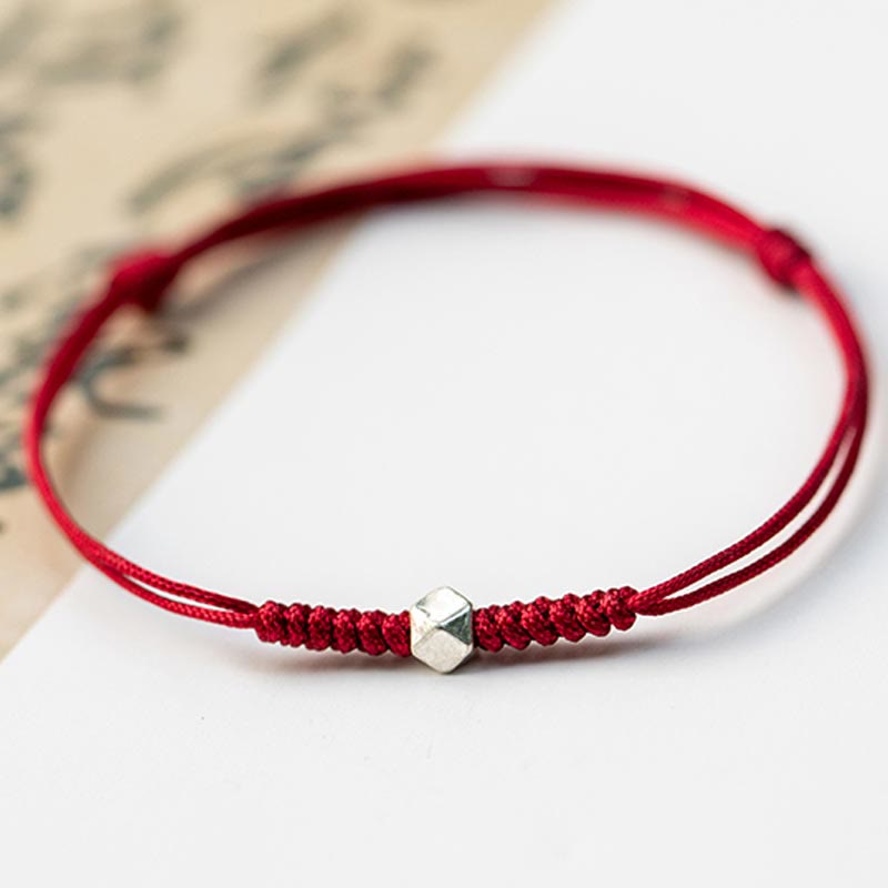 Fortune Jewel 925 Sterling Silver Luck Bead Protection Red String Braided Bracelet